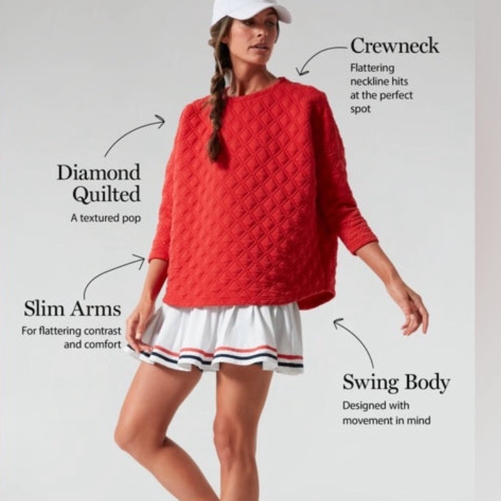Tuckernuck Sport Ally Quilted Sweatshirt Womens XS/S Swing Crew Pullover Comfy - Picture 3 of 11